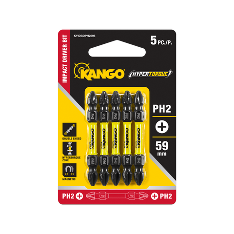 Kango Hypertorque 59mm PH2 Double-Ended Impact Driver Bits - 5 Pack