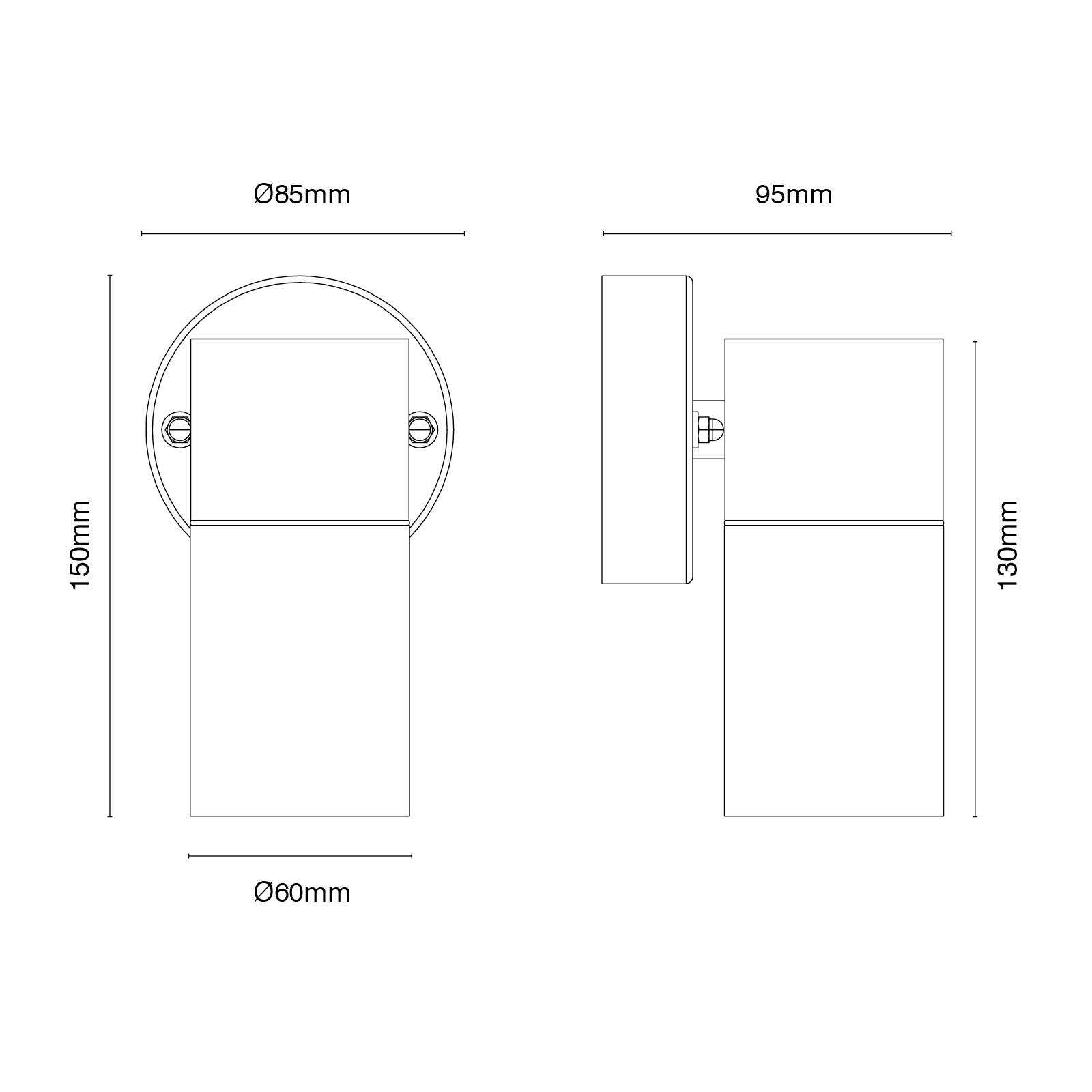 Brilliant Coolum Black Exterior Fixed Wall Light Stainless Steel GU10 Weather Resistant
