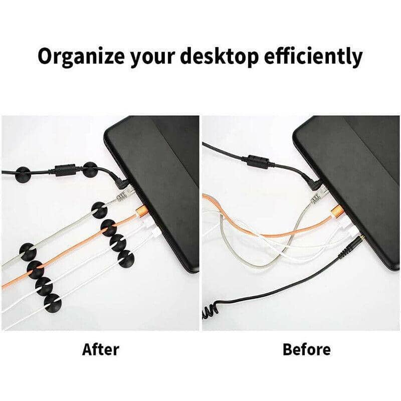 Adhesive Cable Clips Cord Organiser, Black - Pack of 18 - view 4