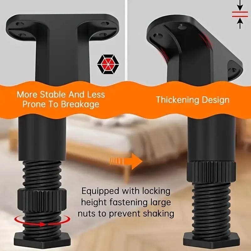 Adjustable Bed Frame Feet Set of 4, 13.5 cm to 22 cm Height - view 4