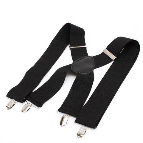 Adjustable Elastic Clip-On Suspenders, X-Back Braces - 50 mm Wide, 120 cm Long