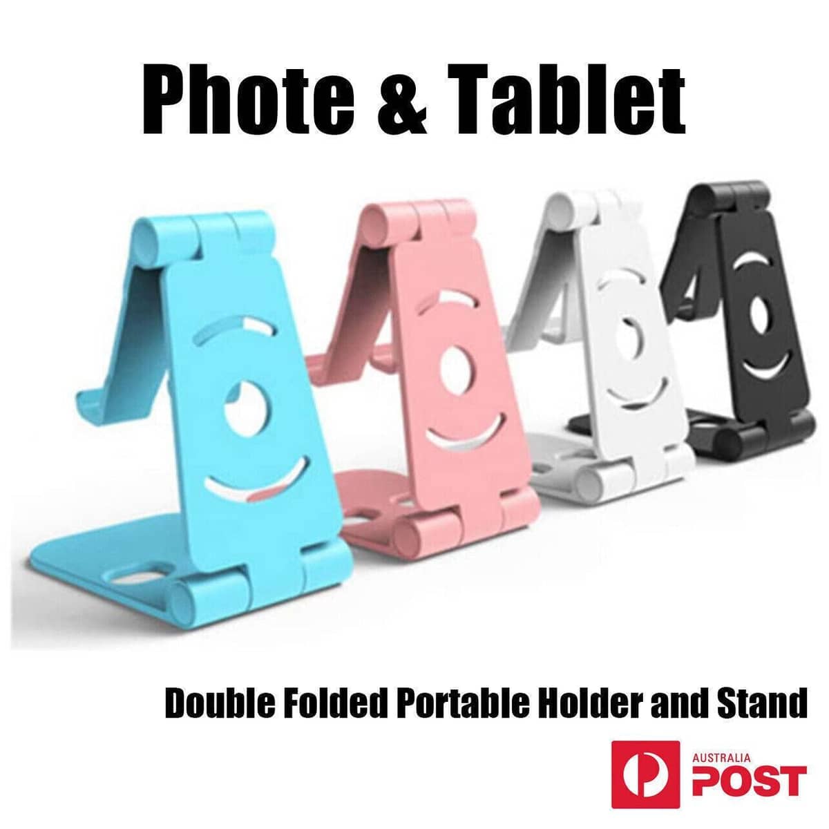 Adjustable Foldable Phone and Tablet Stand for Desk and Bed - Black - view 2
