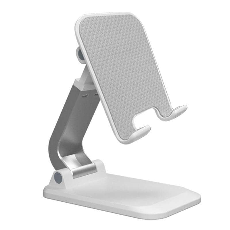 Adjustable Foldable Tablet and Phone Stand for Desks - White