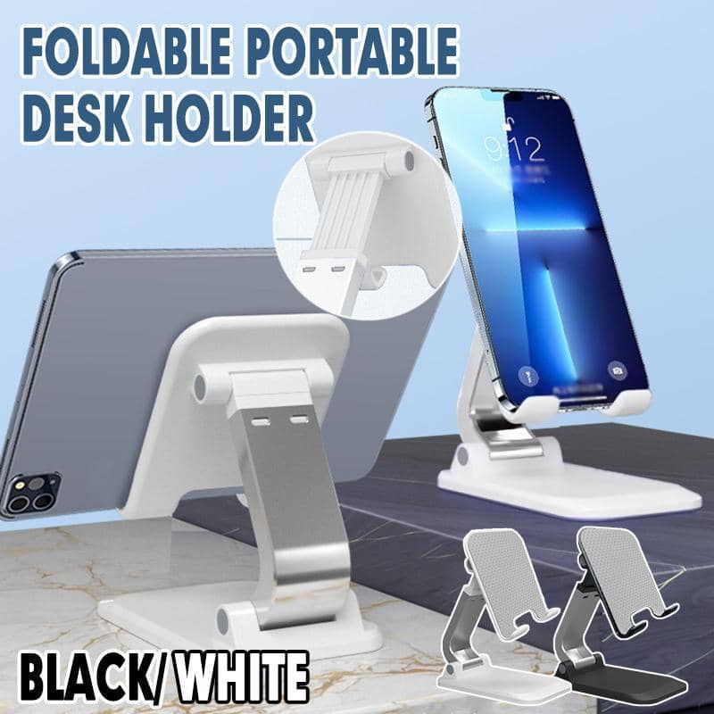 Adjustable Foldable Tablet and Phone Stand for Desks - White - view 2
