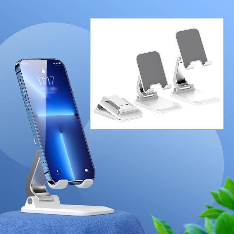 Adjustable Foldable Tablet and Phone Stand for Desks - White - view 4