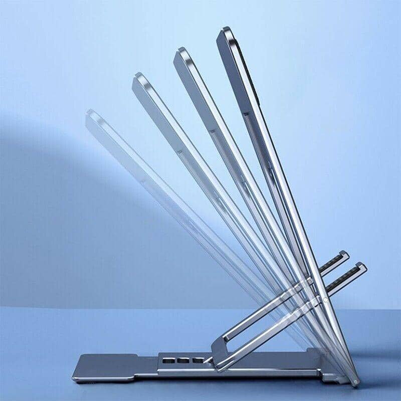 Adjustable Folding Desk Mobile Phone Stand Holder for iPhone and iPad - Black - view 2