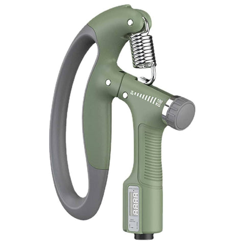 Adjustable Hand Grip Strength Trainer with LCD Counter for Gym and Home - Green