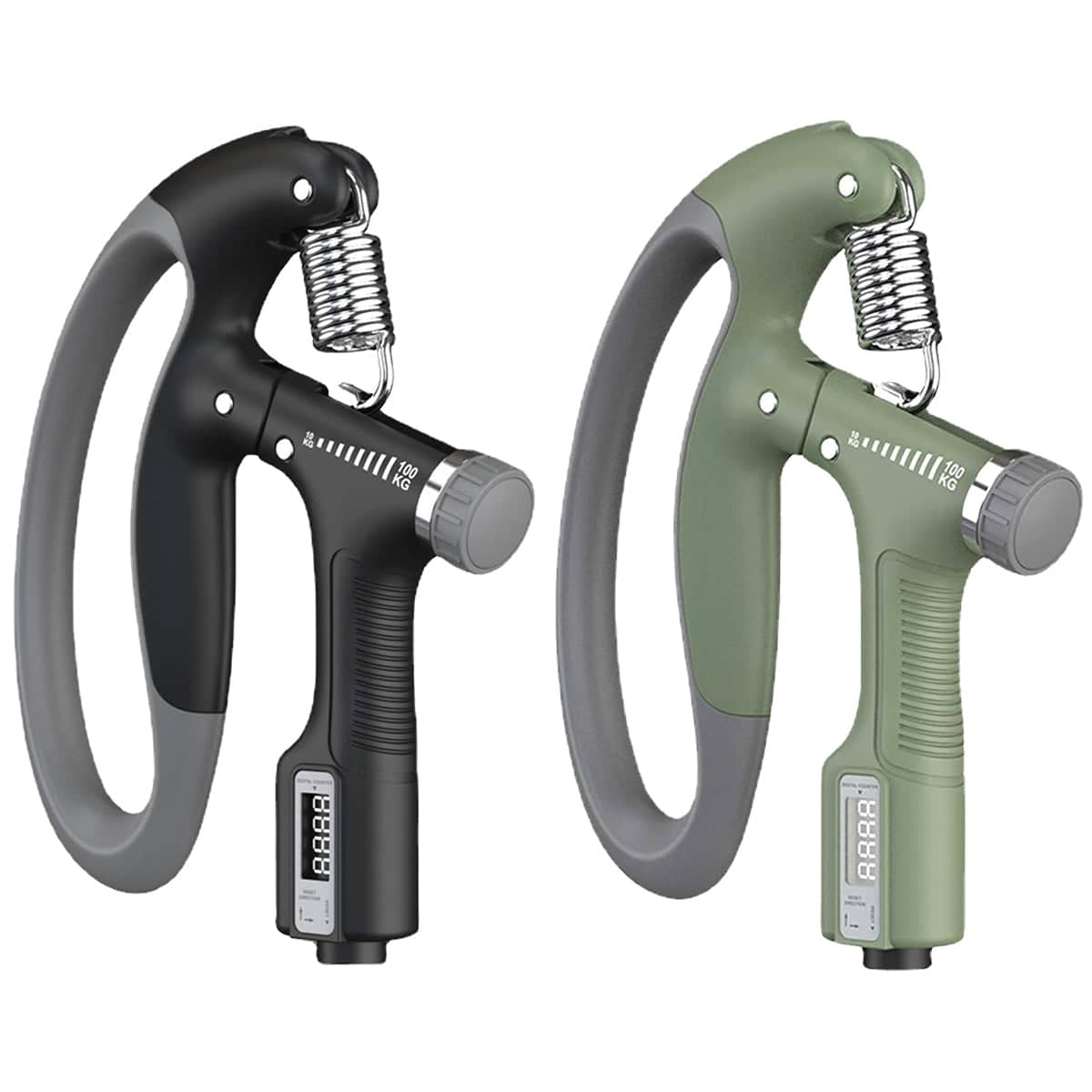 Adjustable Hand Grip Strength Trainer with LCD Counter for Gym and Home - Green - view 3