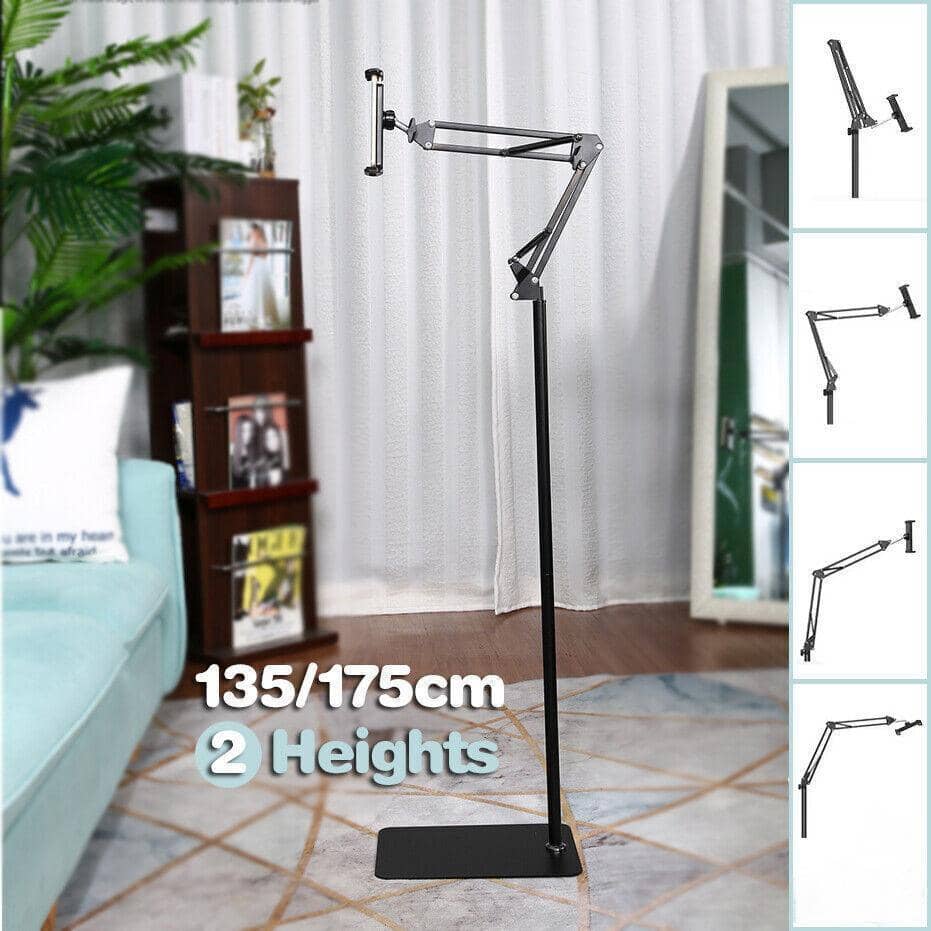 Adjustable Hands-Free Floor Stand for Tablet - White, 175 cm - view 2