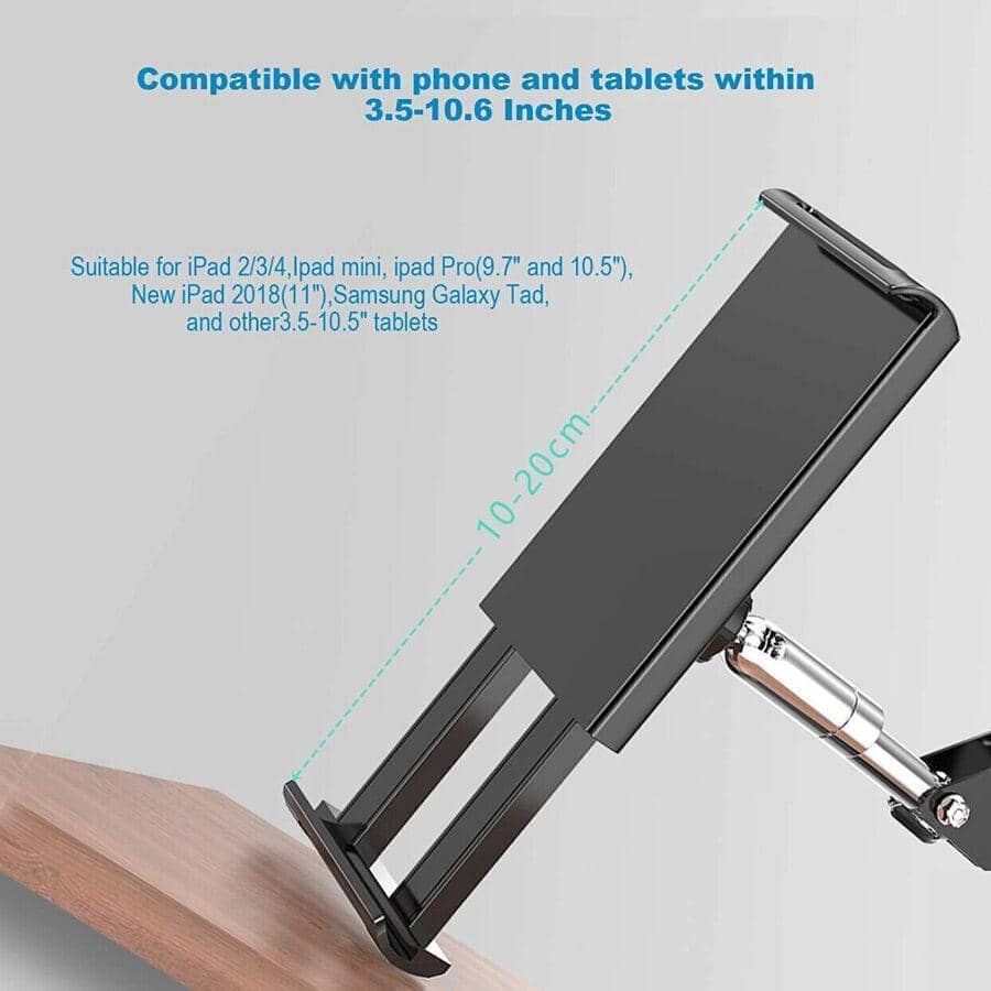 Adjustable Hands-Free Floor Stand for Tablet - White, 175 cm - view 4