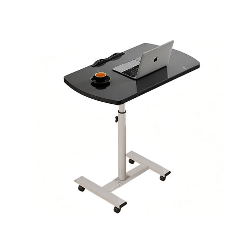 Adjustable Height Bedside Laptop Desk, One-Piece Top - Foldable on Wheels