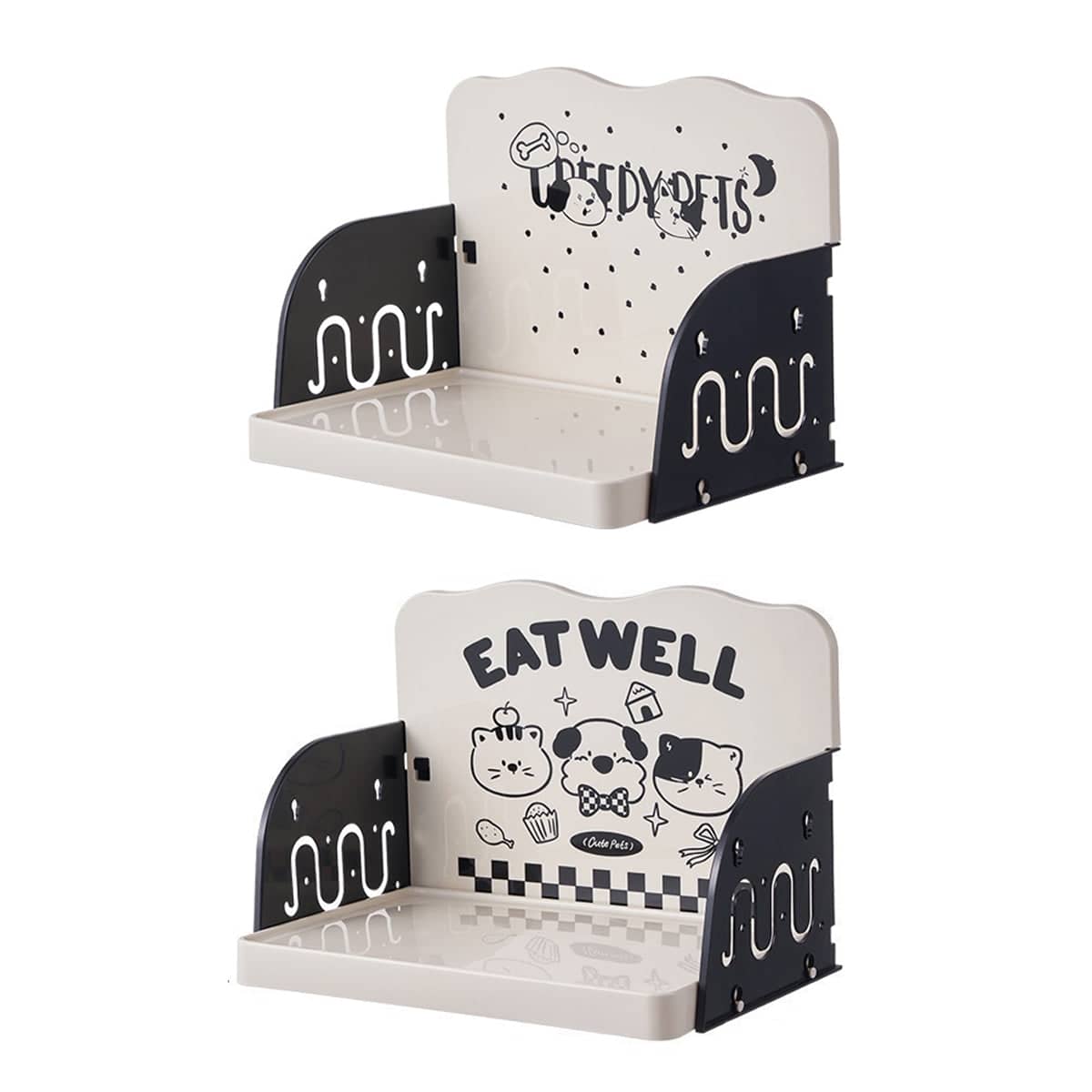 Adjustable Height Pet Feeding Station with Splash Guard for Dogs and Cats - Eat Well Dog and Cat Design - view 3