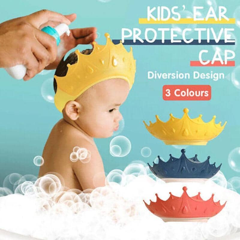 Adjustable Kids Shower Cap Visor with Soft Brim for Bath Time - Blue - view 2