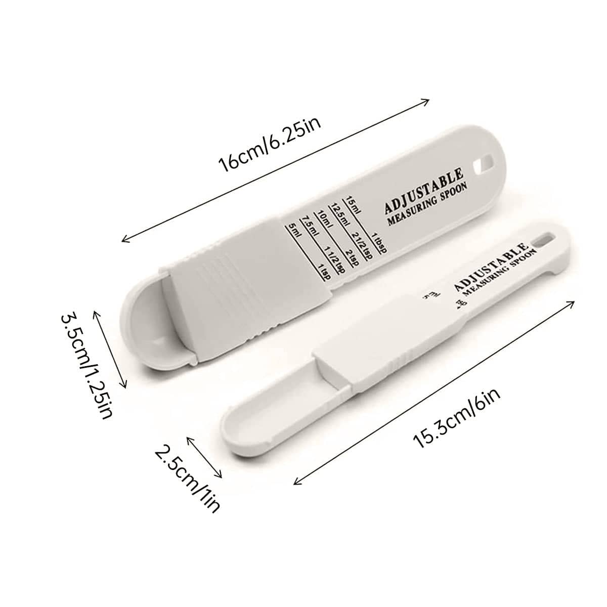 Adjustable Kitchen Measuring Spoon, Pack of 2 - White - view 3