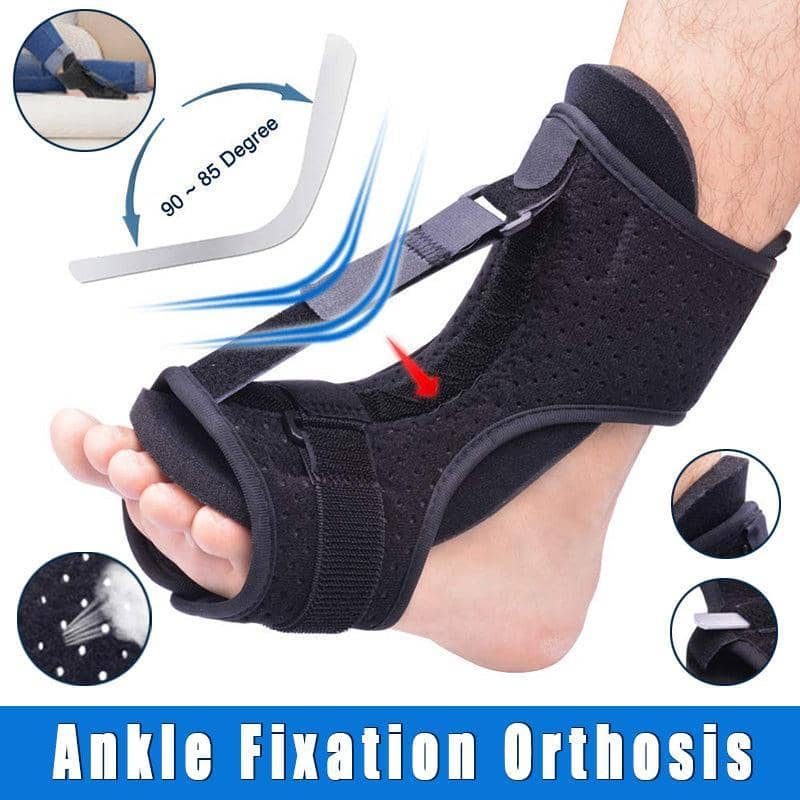 Adjustable Night Foot Support Brace for Women and Men - Black