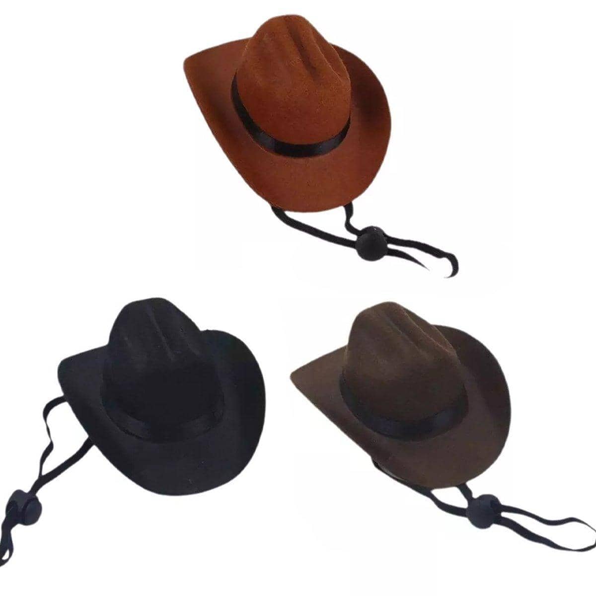 Adjustable Pet Cowboy Hat for Dogs and Cats - Black, Small (13.5 x 10.8 cm) - view 3