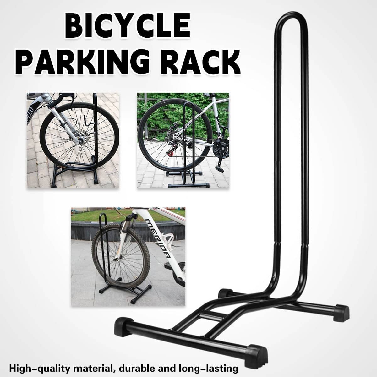 Adjustable Plug-In Bicycle Parking Stand for Mountain and Road Bikes