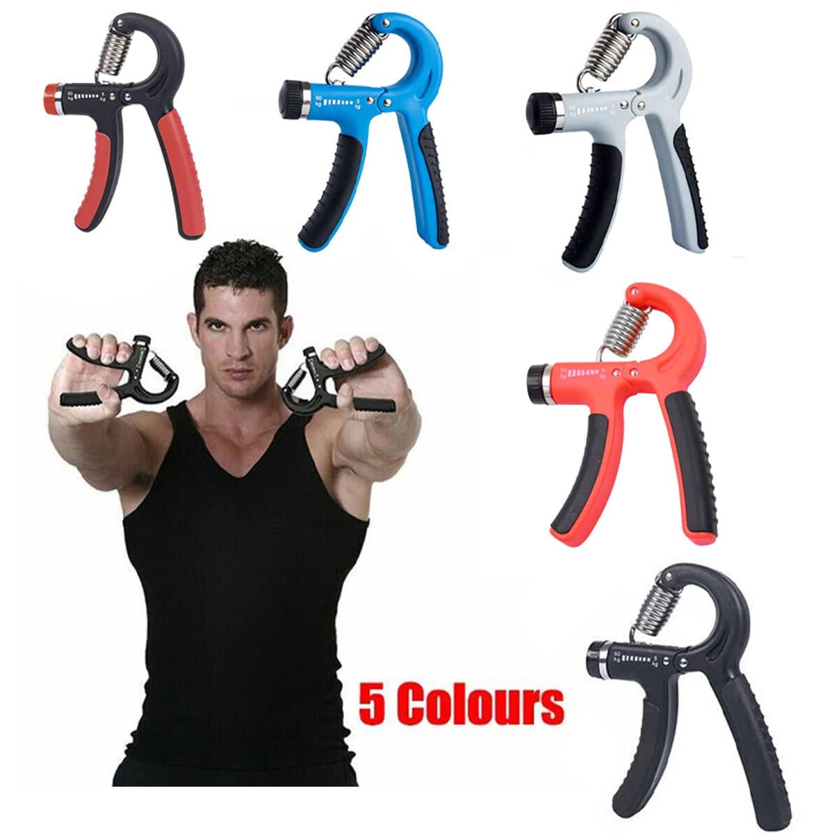 Adjustable Power Hand Grip Forearm Exerciser, 5-60 kg - Orange - view 2