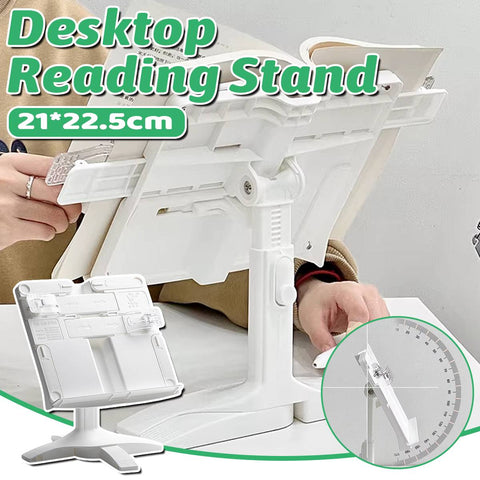 Adjustable Reading Book Stand for Cookbooks and Textbooks - White