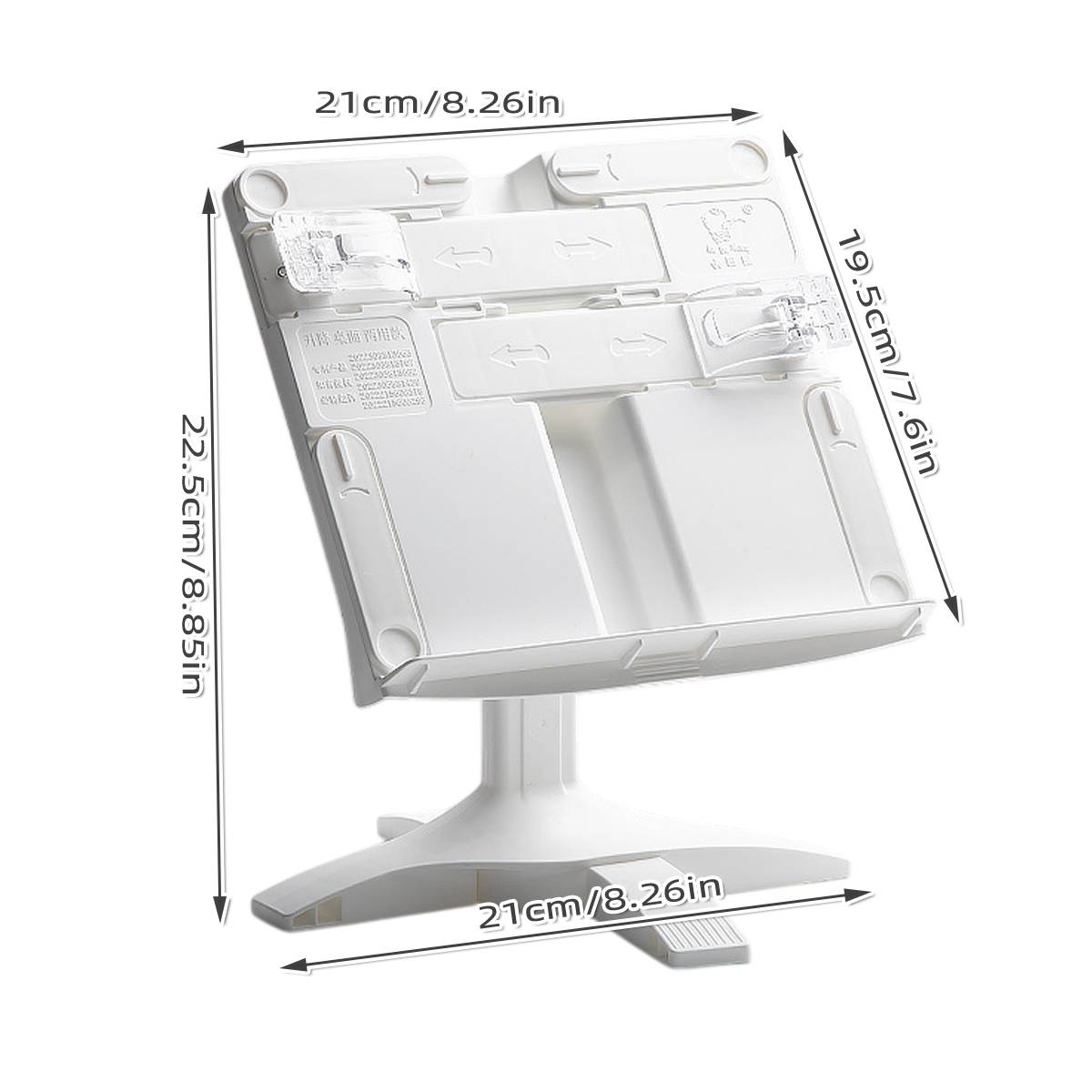Adjustable Reading Book Stand for Cookbooks and Textbooks - White - view 3