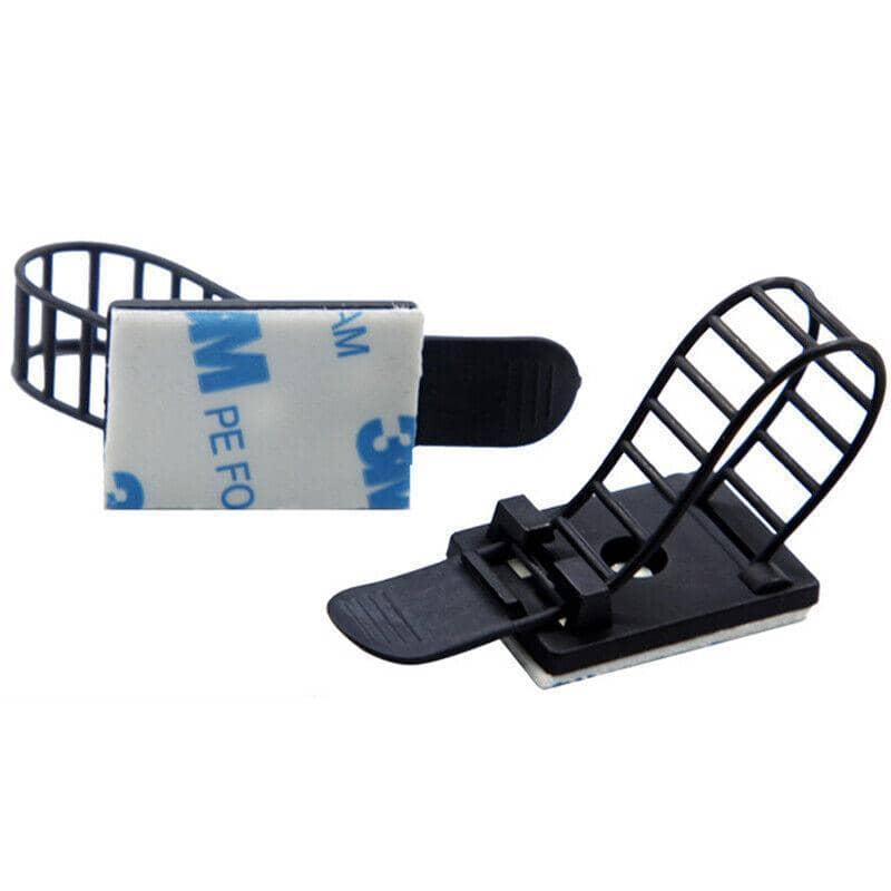 Adjustable Self-Adhesive Cable Clips, Set of 10 - Black - view 2
