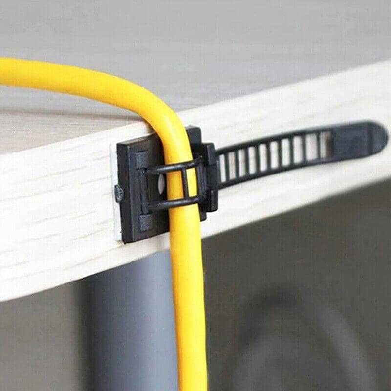 Adjustable Self-Adhesive Cable Clips, Set of 10 - Black - view 4