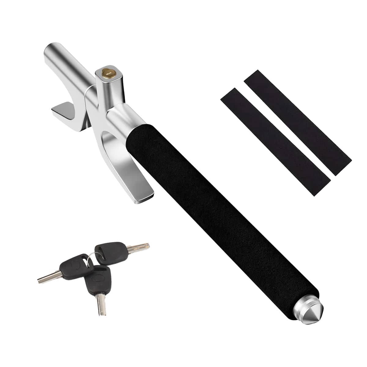 Adjustable Steering Wheel Lock with Safety Hammer and 3 Keys - view 2