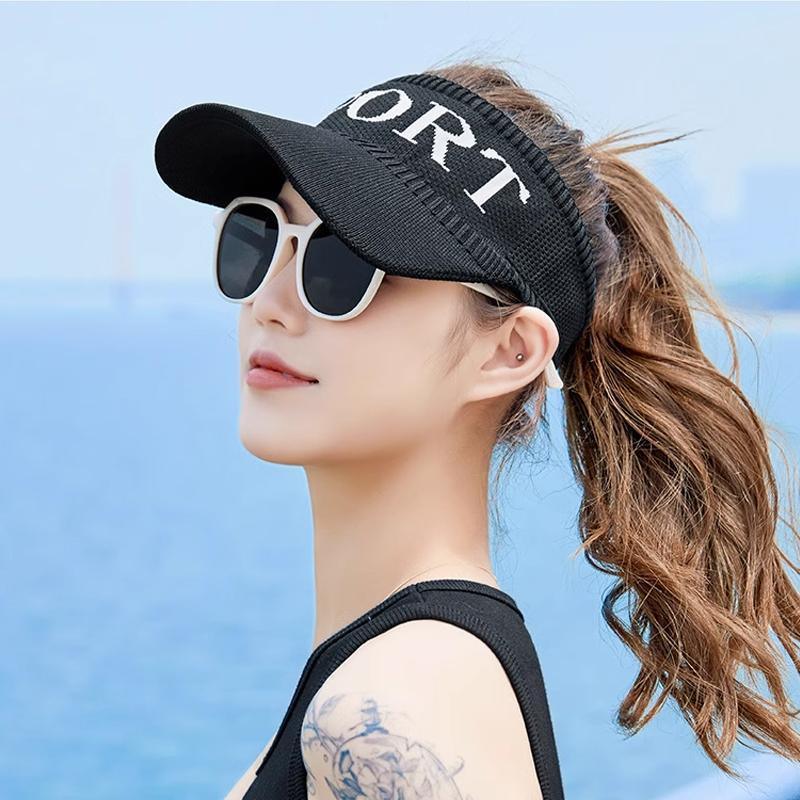 Adjustable Sun Visor Hat for Sports and Outdoor Sun Protection - Beige - view 13