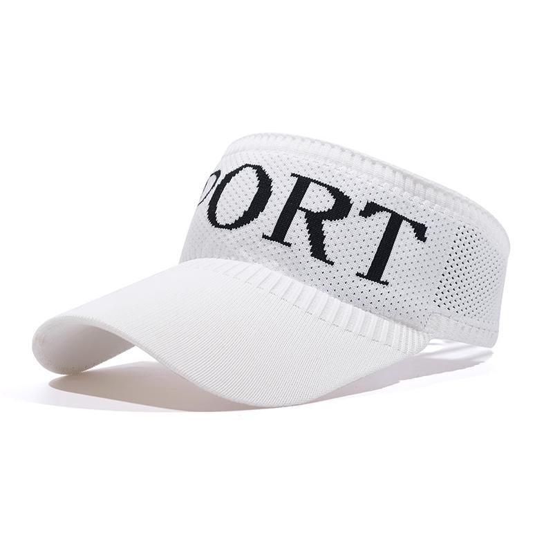 Adjustable Sun Visor Hat for Sports and Outdoor Sun Protection - White
