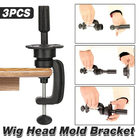 Adjustable Wig Stand Holder Doll Head Mould Clamp for Mannequin, Pack of 3