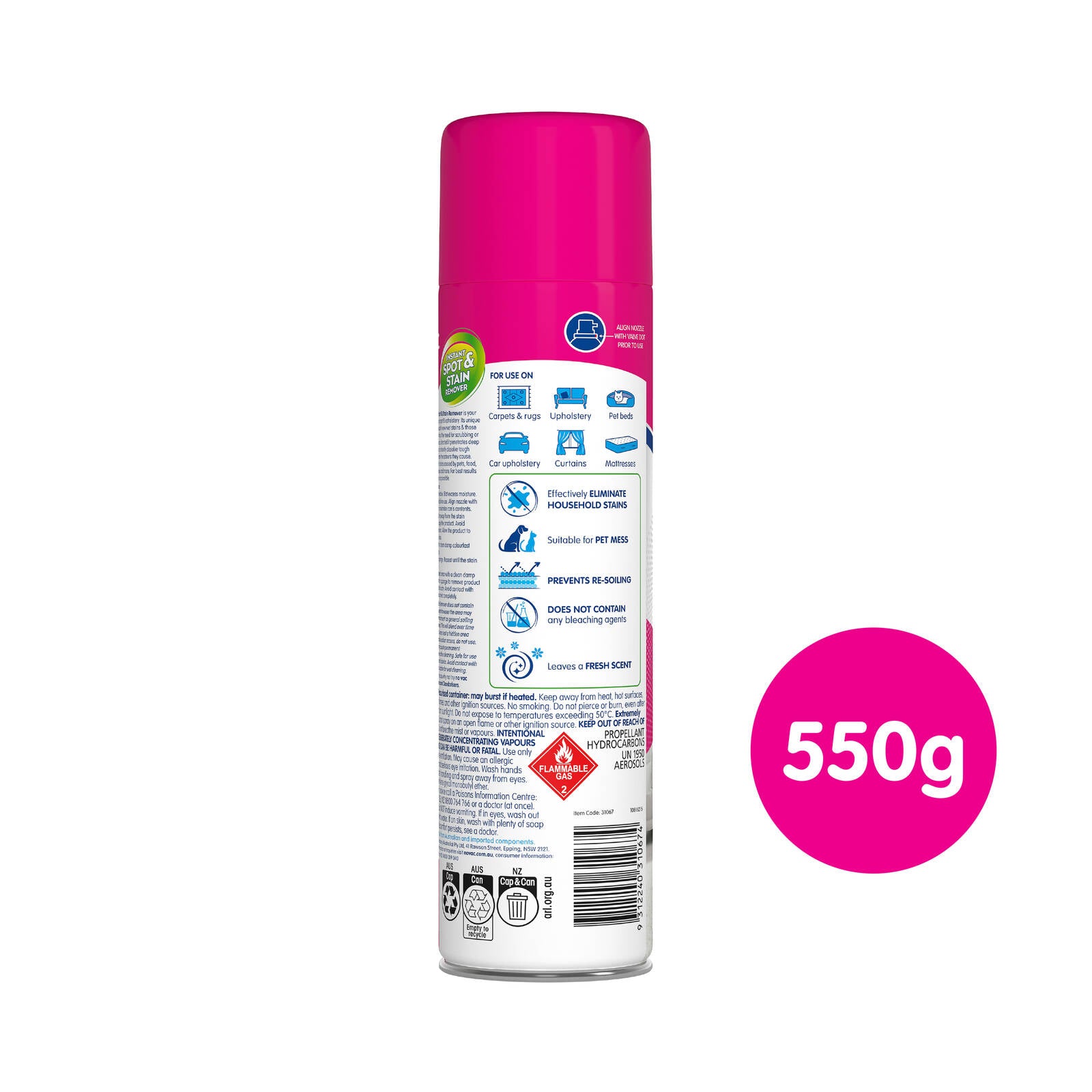 No Vac 550g Instant Spot & Stain Remover Phosphate Free