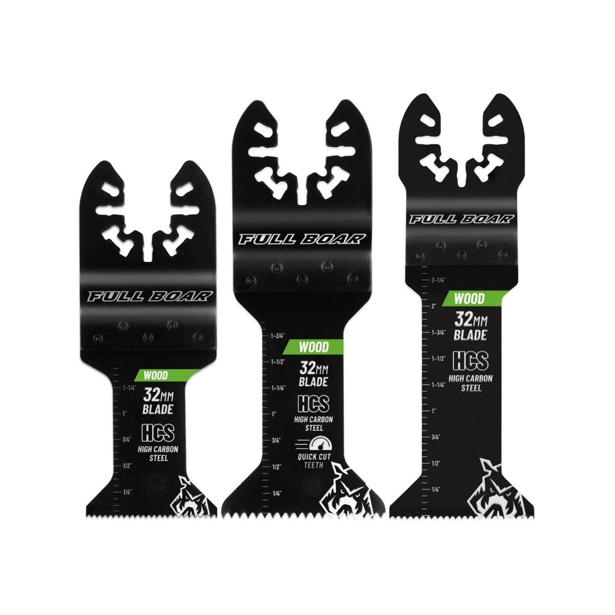 Full Boar 3 Piece Assorted Wood Plunge Cut Multi-Tool Blade Set
