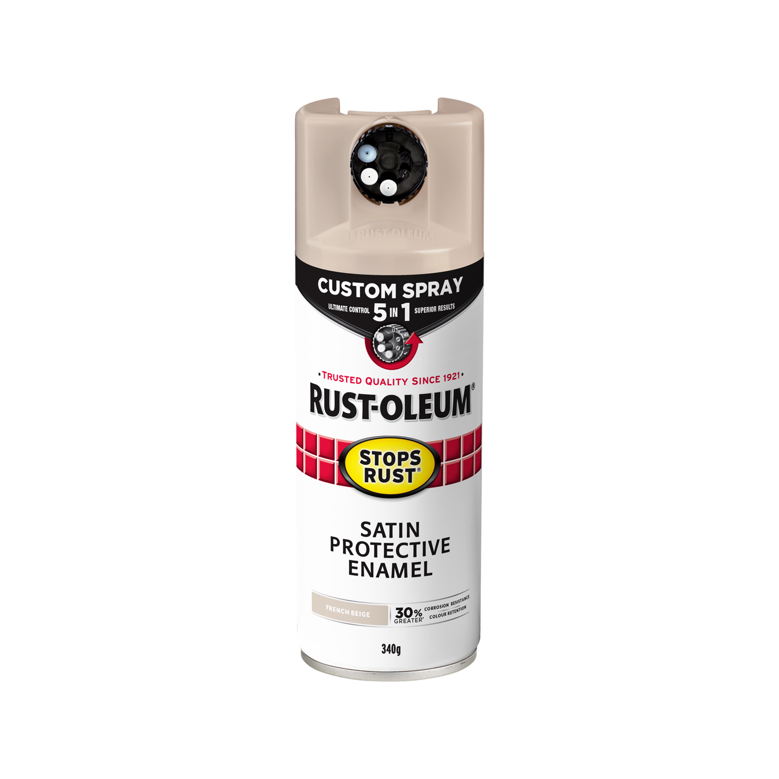 Rust-Oleum Stops Rust Custom 5 In 1 Spray Paint 340g - French Beige Satin Splatter-Resistant