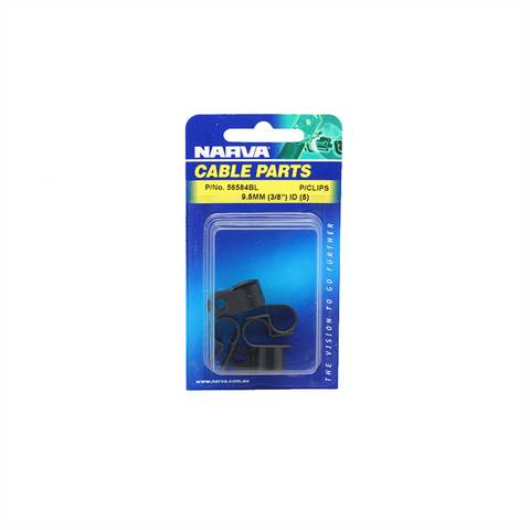 Narva Nylon Cable Clamps 9.5mm UV Weather Resistant Black 5 Pack - SuperSaverAU - view 1