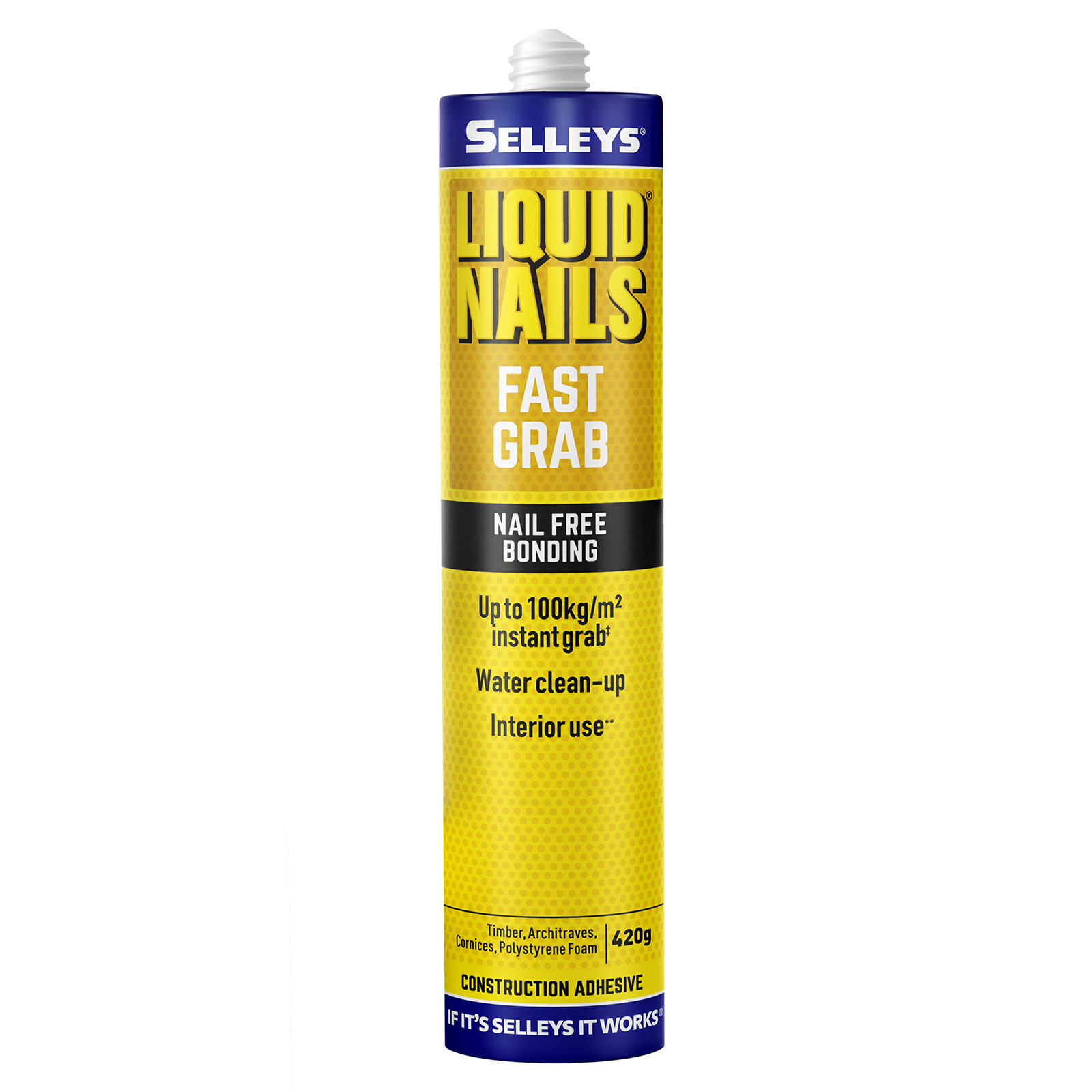 Selleys Liquid Nails Fast Grab Strong Construction Adhesive 420g - High Initial Grab