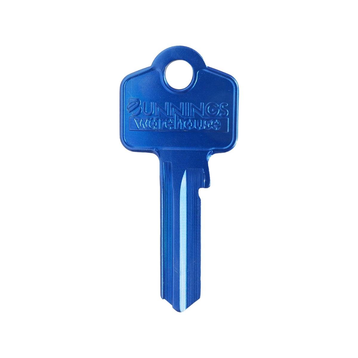EHI Blue Blank Key - 53mm - Aluminium - Key Cutting Service - SuperSaverAU - view 1