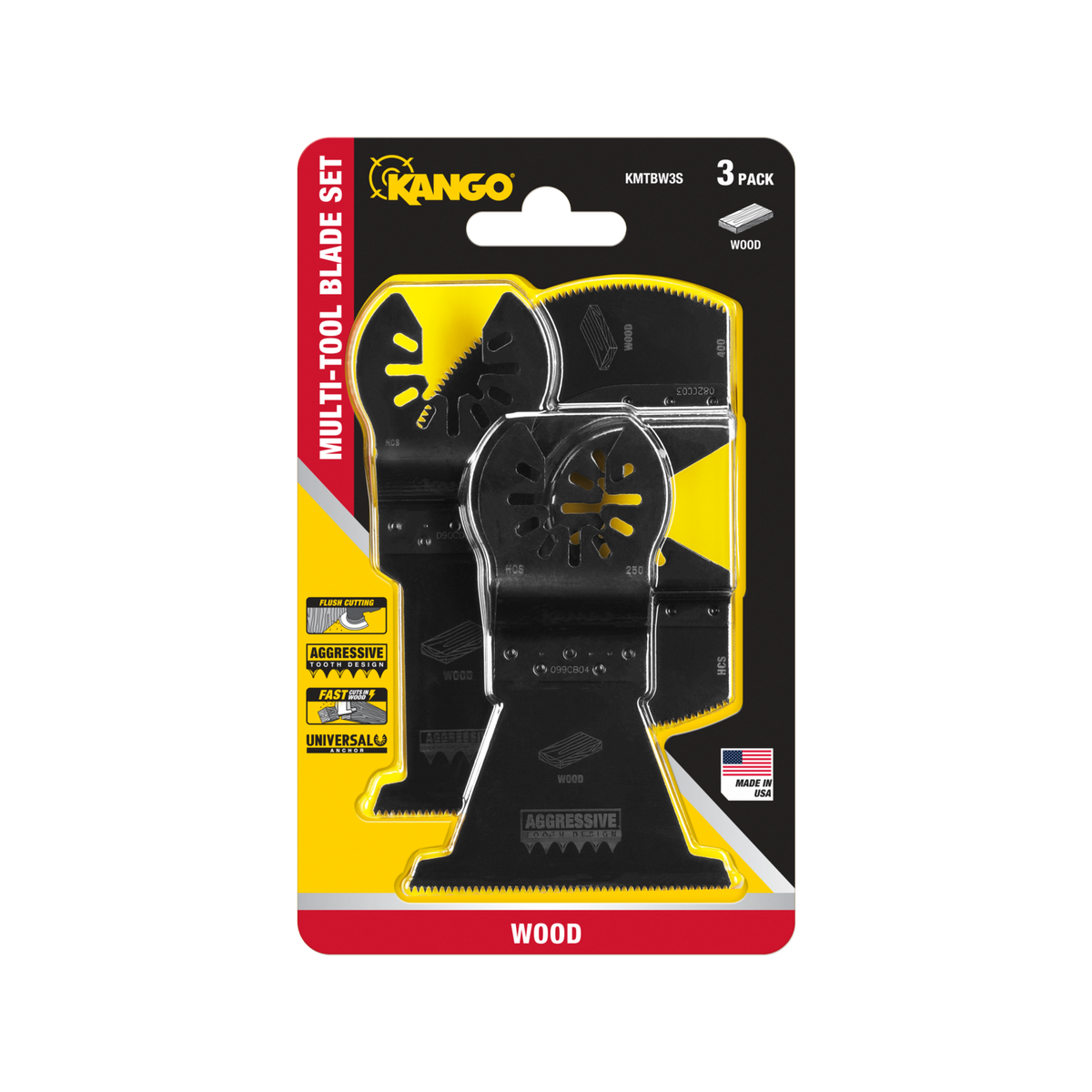 Kango 3 Piece Wood Multi Tool Blade Set - 95mm x 171mm - Efficient Cutting - SuperSaverAU - view 1