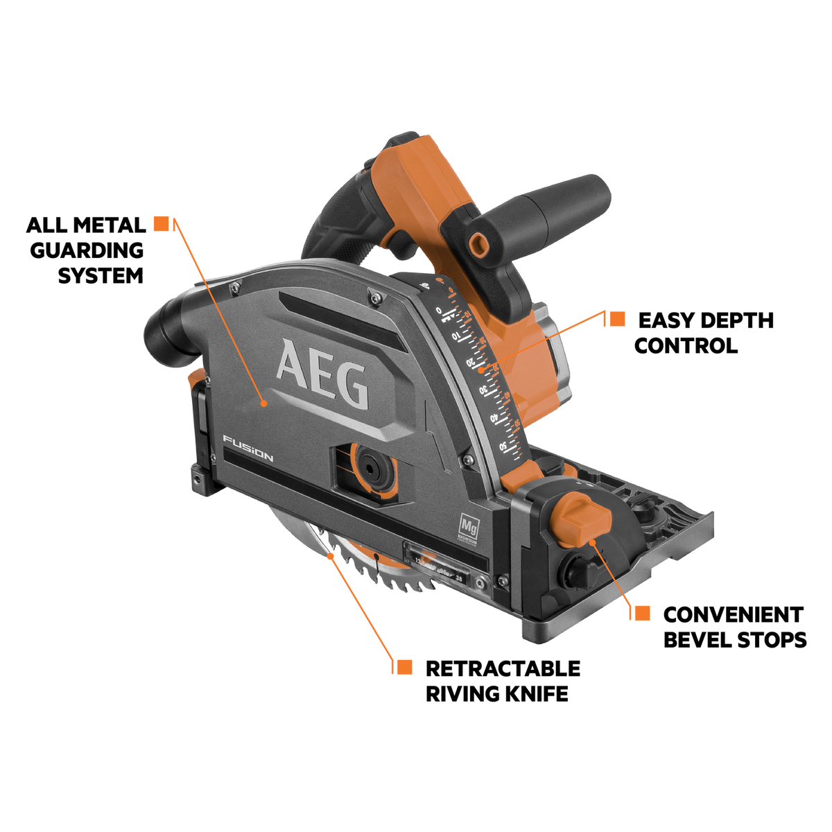 AEG 18V FUSION 165mm Track Saw A18FTSB0 Brushless Plunge Saw - Skin Only