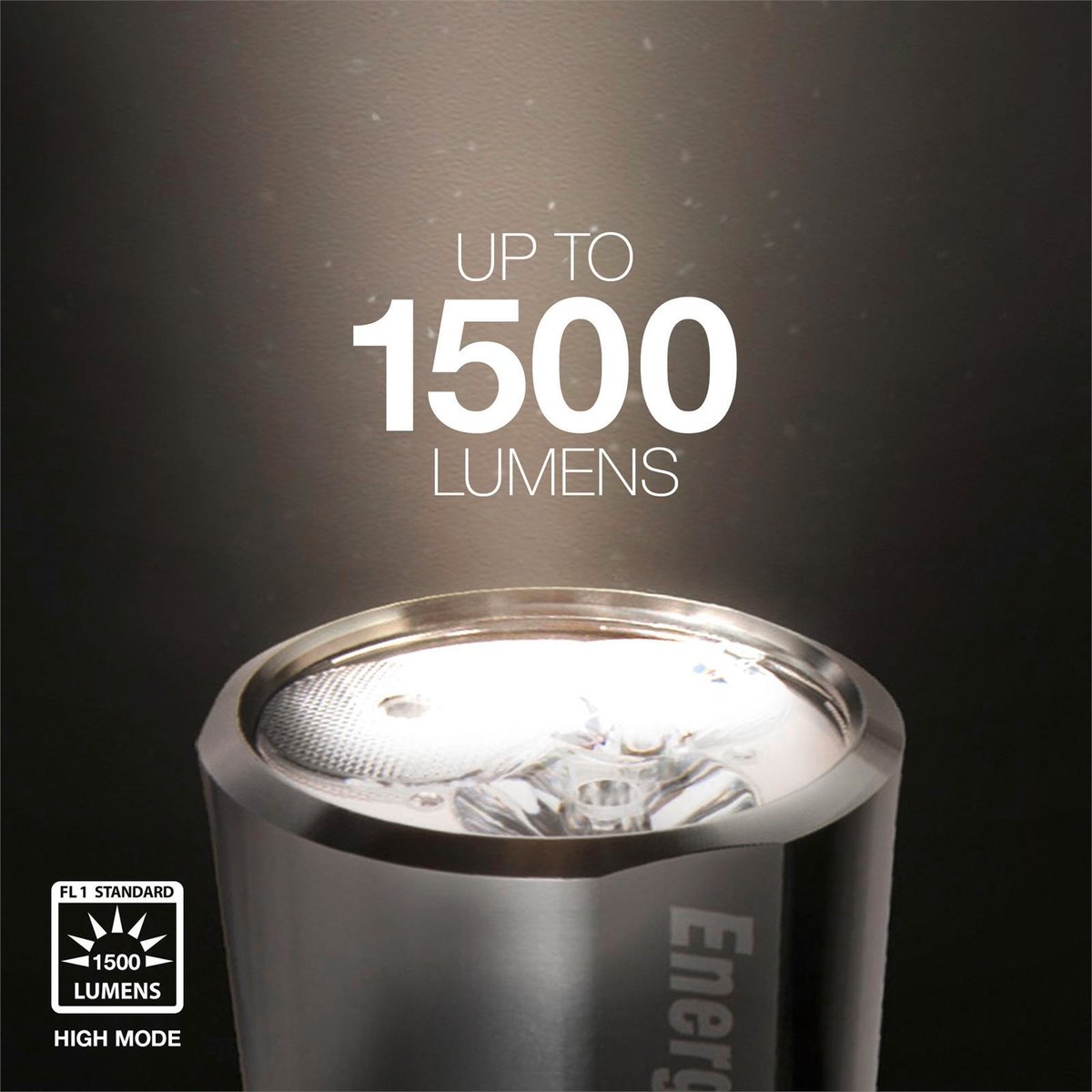 Energizer Vision HD 1500 Lumen Metal LED Torch, 230m Beam, Digital Focus & Strobe, Silver (PMHH61)