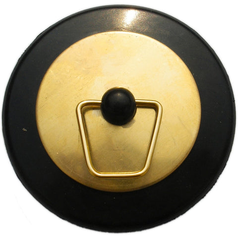 Kinetic 50mm Basin and Bath Plug, Polished Brass with Rubber Seal