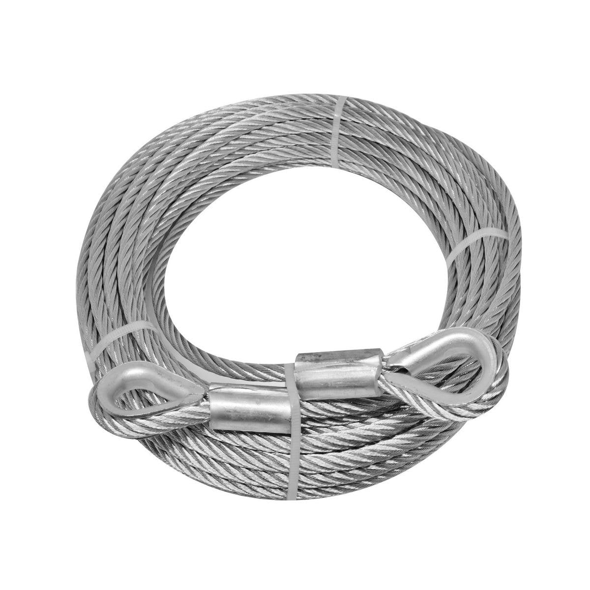 Pinnacle 6mm x 12m Galvanised Steel Wire Rope with Loops, 510kg
