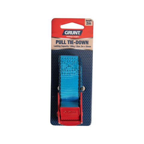 Grunt Pull Tie Down Strap - 25mm x 2m - Polyester - Light Duty - SuperSaverAU - view 1