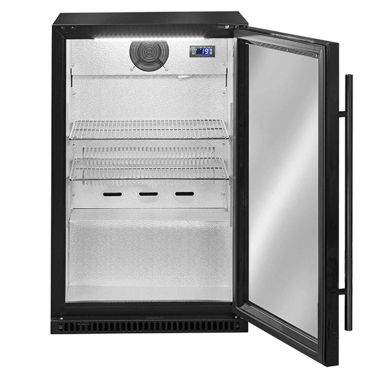 Artusi 118L Outdoor Beverage Centre - Black, Weatherproof, Double Glazed, Lockable Door - AOF1B
