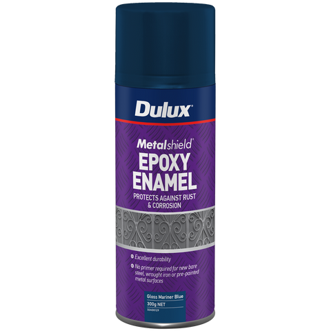Dulux Metalshield Epoxy Enamel Gloss Spray Paint - 300g - Mariner Blue - Rust Protection - SuperSaverAU - view 1