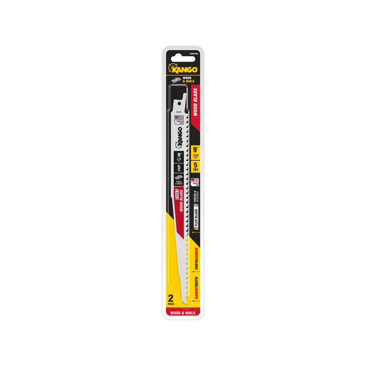 Kango 9" 5 TPI Wood Flex Reciprocating Saw Blade - 2 Pack
