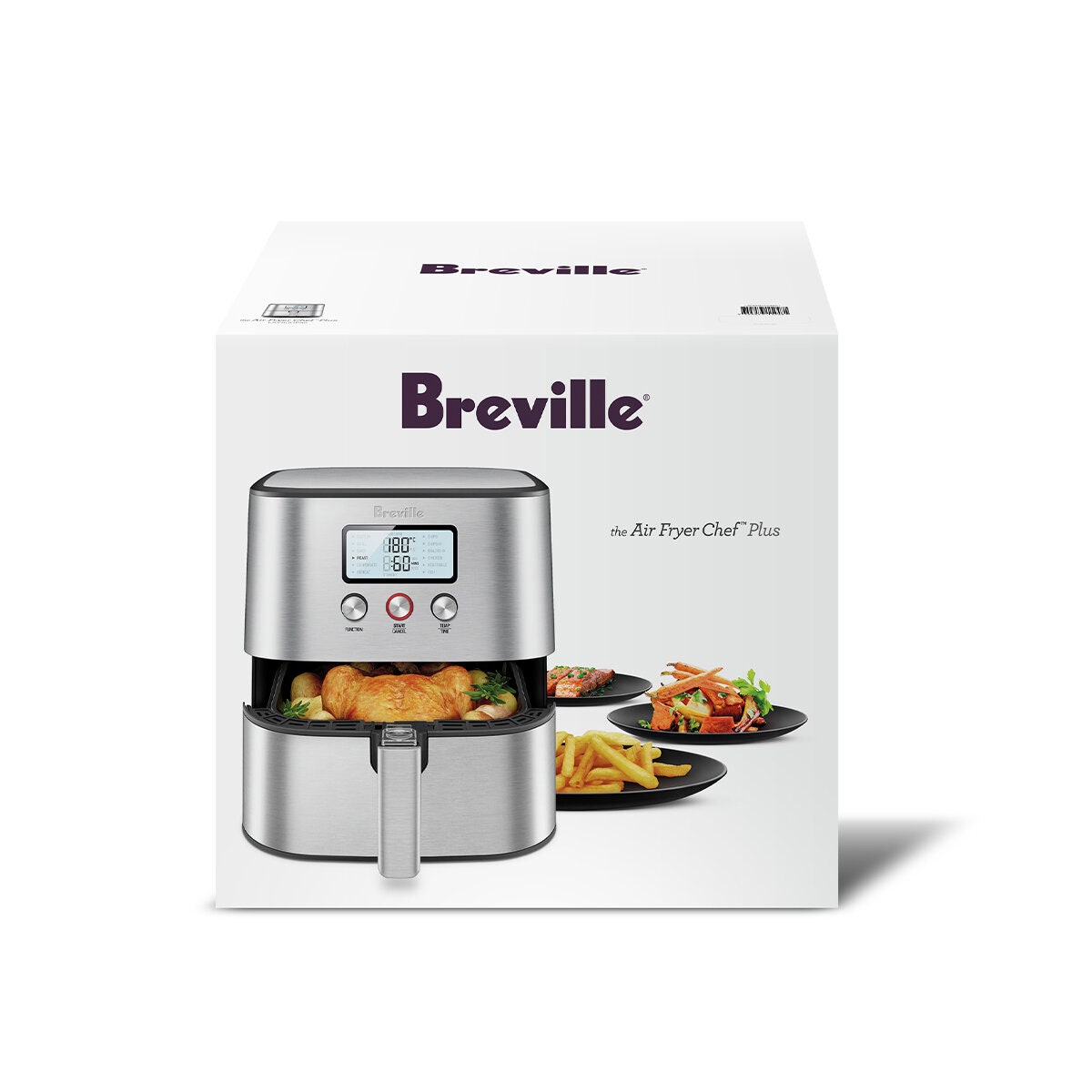 Breville Chef Plus Air Fryer 4.8L - Silver - 12 Presets, LCD Display, Silicone Mat - LAF600BSS