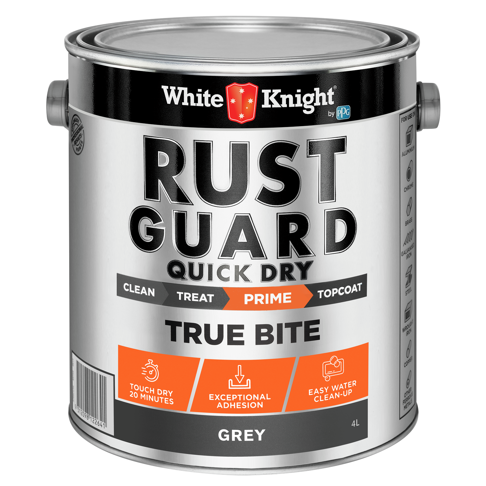 White Knight Rust Guard 4L Grey Quick Dry True Bite Primer - Water Based