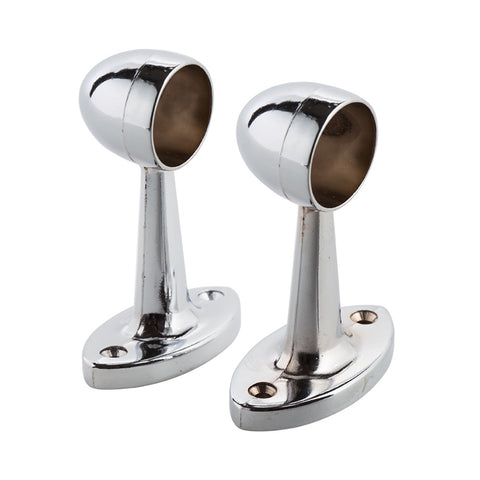 Sandleford 25mm Chrome Pillar End 2 Pack - Zinc Alloy, Chrome Plated Rail Fitting