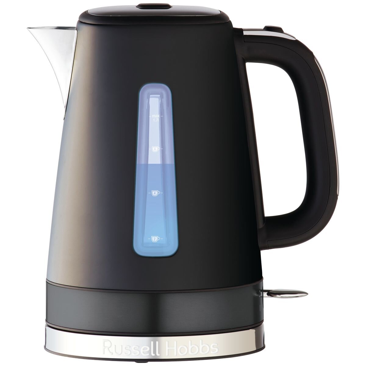 Russell Hobbs Brooklyn Kettle 1.7L - Matte Black, Quiet Boil Technology, Perfect Pour Spout - RHK92BLK