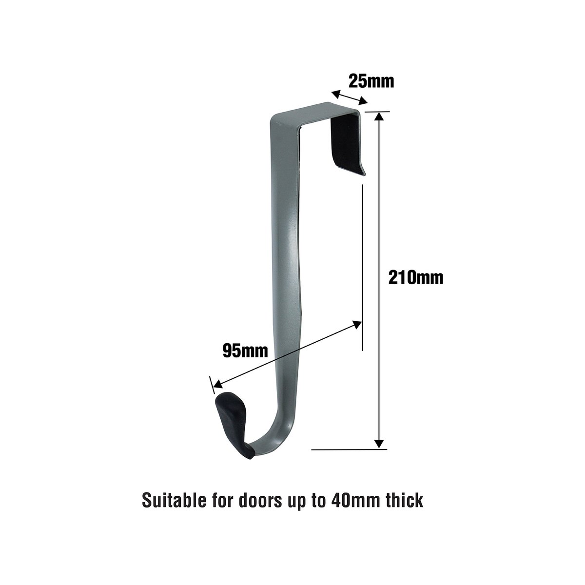 Adoored Satin Chrome Over-The-Door Hook